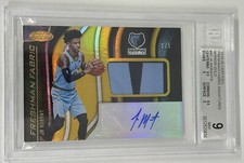 2019-20 Panini Certified Ja Morant Freshman Fabrics Gold RPA Auto /5 SSP BGS 9