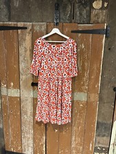 Next Red White Floral Gingham Short Sleeve Jersey Smock Slip Casual Tea Dress 14