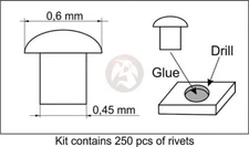 Plus Model 1/35 Resin Rivets (0.6mm Head & 0.45mm Shaft Diameter) (250 pcs.) 460