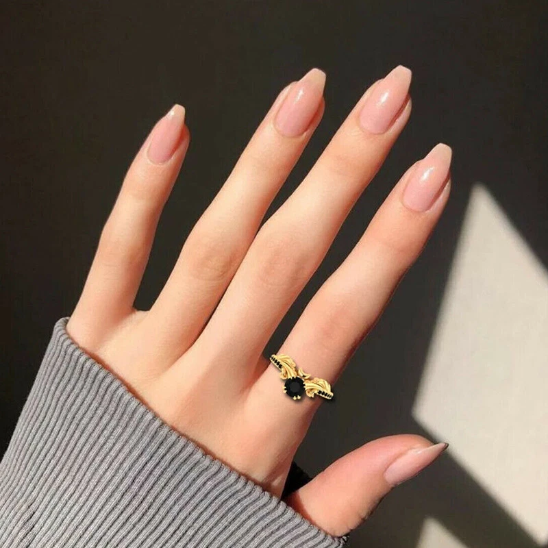 2Ct Round Black Diamond Women's Unique Engagement Ring 14K Yellow Gold Finish - Image 2 of 4