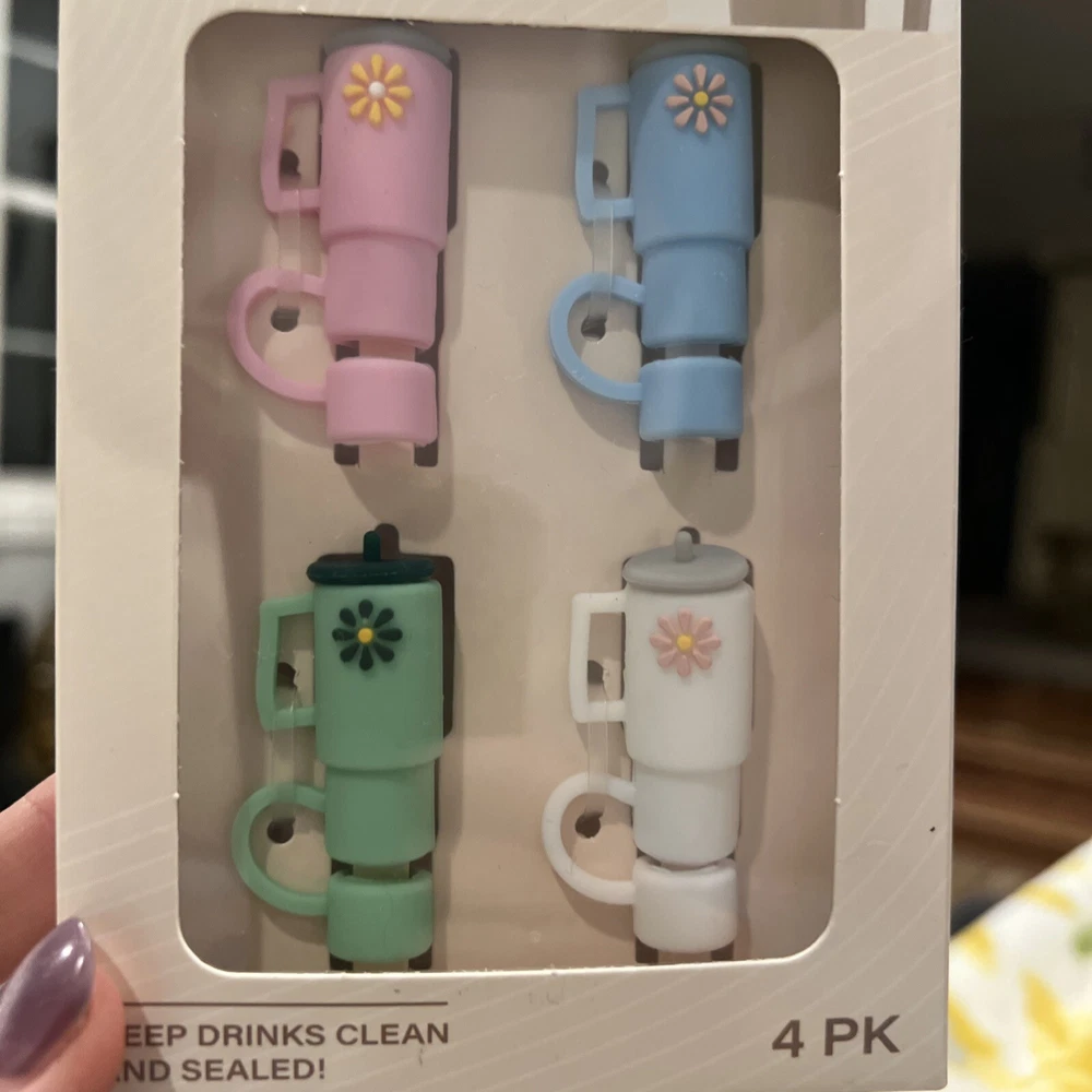 Tumbler Straw Toppers -4 Pk