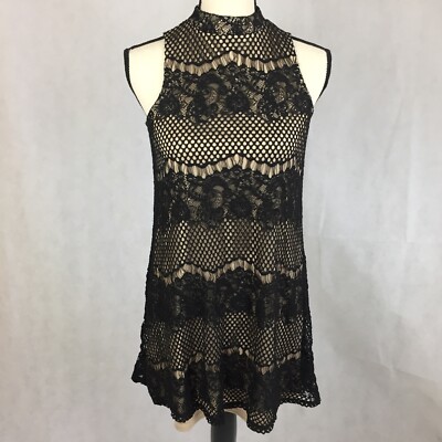 lace top cocktail dress Sheer Neckline Lace Black Mini Cocktail Dress – HAREM's Brides main image 0