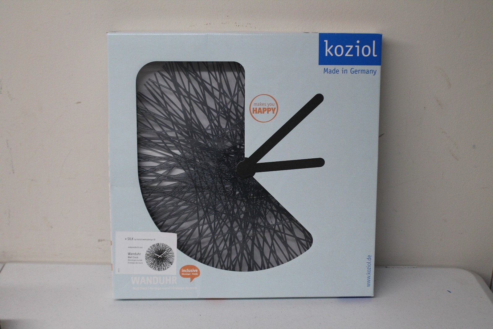 Koziol Silk Art Design Wall Clock Home Decor Ornament Red