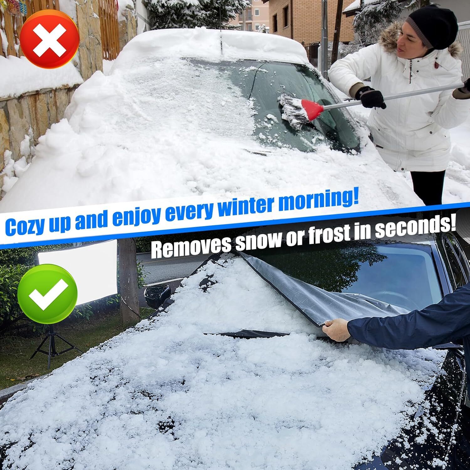 Car Windshield Snow Cover Frost Guard Waterproof Universal Fit SUV Auto Car USA