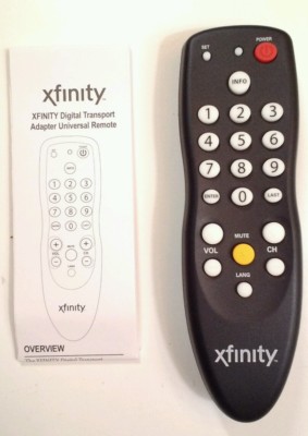 COMCAST XFINITY CABLE DTA (DIGITAL TRANSPORT ADAPTER) UNIVERSAL REMOTE ...