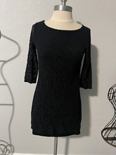 Ladies Black Lace Dress by Sequin Hearts. Size S