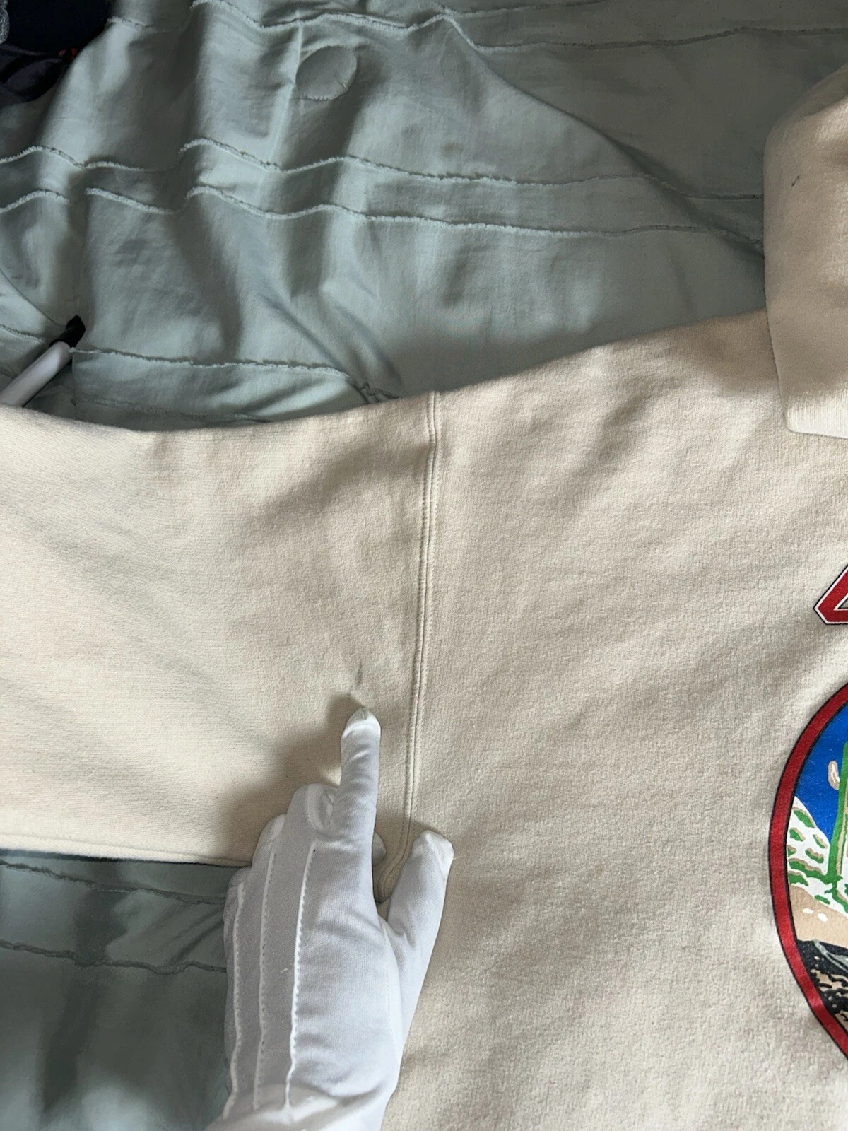 Felpa con cappuccio Bleach Goods Chanel Texas 1982 uomo grande Iron Maiden beige