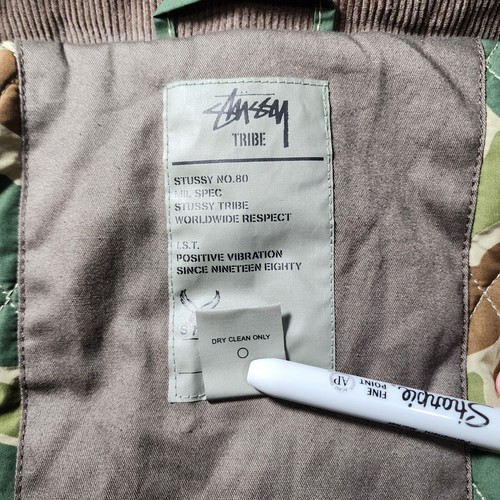 🔥Stussy Tribe Military Jacket Men Large Brown Color Removable Collar -Button - Picture 7 of 17