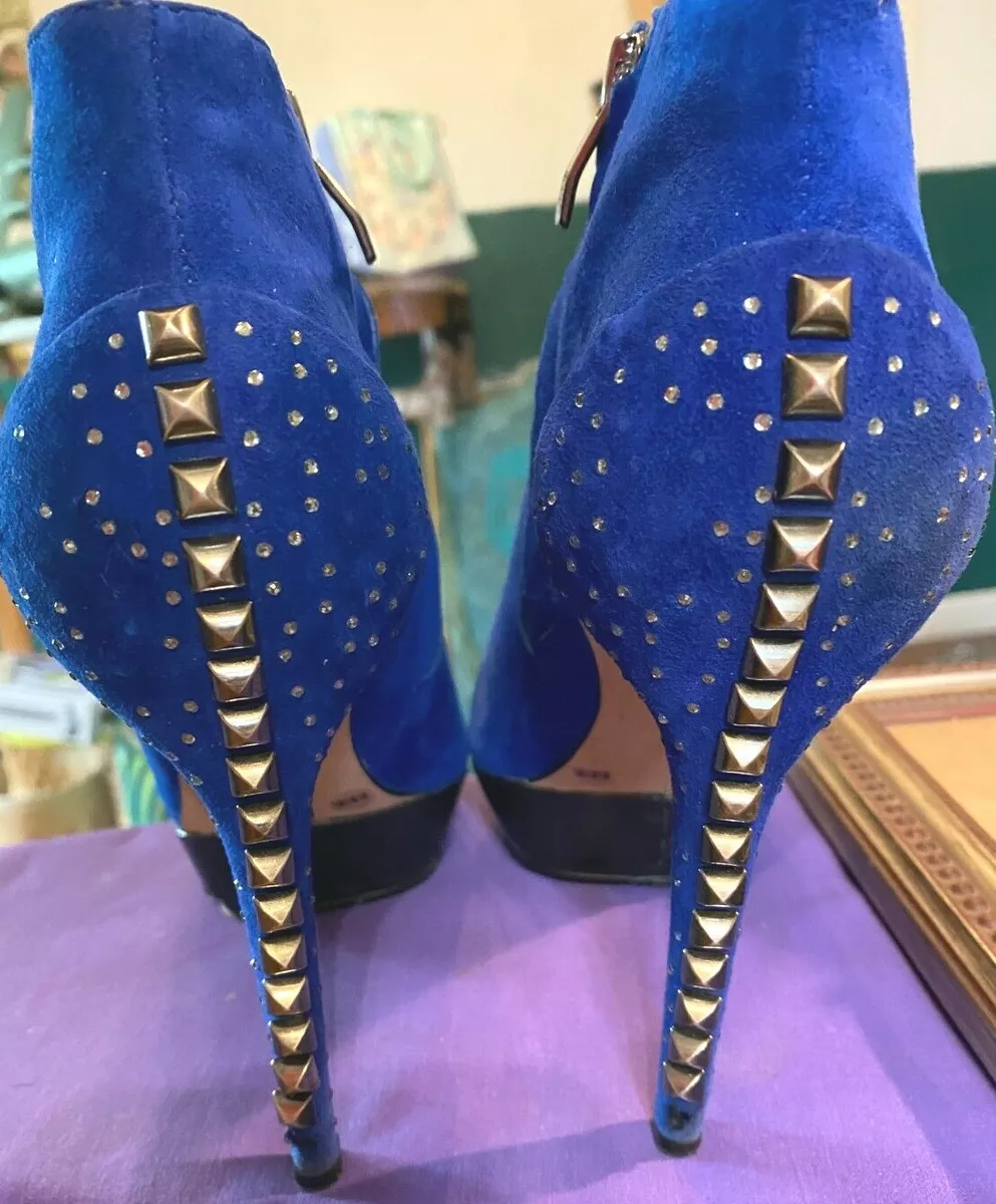 Blue hotsell heel booties