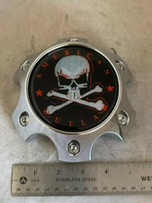 Old Logo American Outlaw Chrome Wheel Snap In Hub Cover Center Cap BC-789 6 Lug