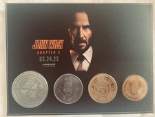 John Wick Souvenir Coins - 4 Collectable Coins. Limited Edition. NEW