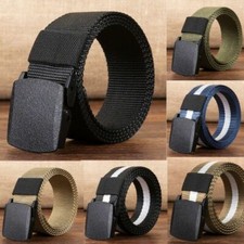 Men Military Tactical Canvas Belt Outdoor Sports Waistband Army Waist Belt Solid