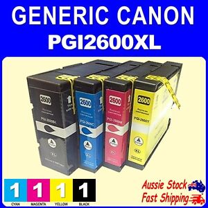 Generic Canon 4x 1x PGI2600XL PGI-2600XL inks for Maxify MB5060 MB5360