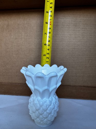 Vintage Milk Glass Indiana Glass Co Tiara Pineapple Set of 2 Candle Holder - Picture 4 of 5