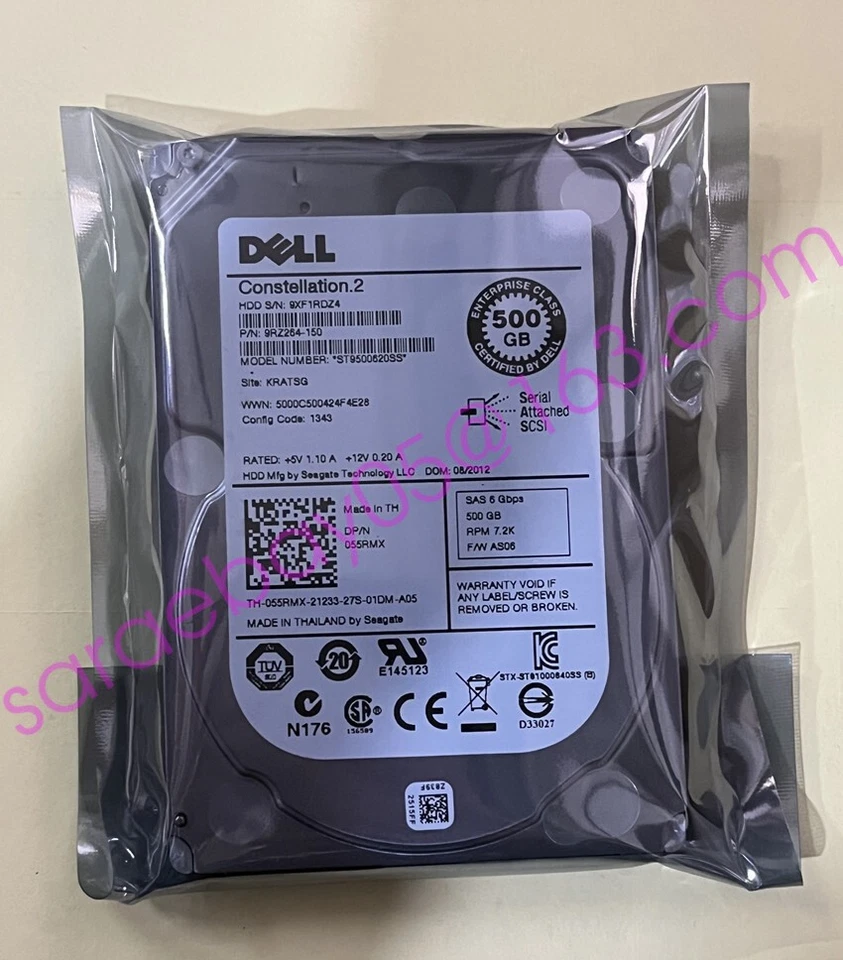 Dell ST9500620SS 055rmx 500GB  7.2K RPM  2.5" SAS 6GB/s Hard Drive - Image 3 of 4