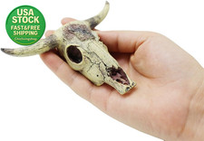 Aquarium Fish Tank Cattle Skull Ornament Turtle Hideout Cave Resin Reptile House
