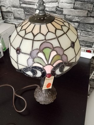 Tiffany Tisch Lampe, Original Bronzeguß, 40cm Höhe, 25cm Durchmesser,
