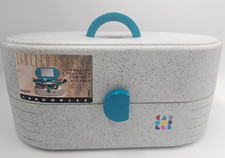 Vintage 1992 Limited Edition CABOODLES Make-up Case 3-TRAY Compact TEAL Blue
