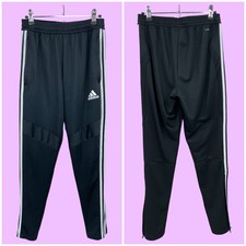 Adidas Women's SMALL Black Jogger Track Pants Climacool with Zip Up Pockets