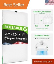 Filtro de Aire 20x20x1, Filtro de Aire Lavable y Reutilizable 20x20x1 para Horno AC HVAC...