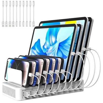 Charging Station for Multiple Devices, 100W 10 Ports Charging Dock with 10 Ca...