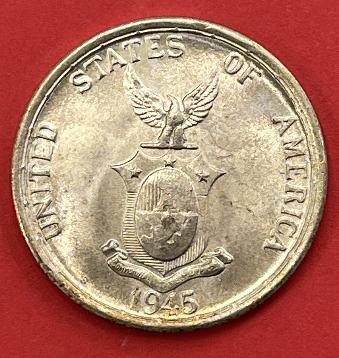 1945 S Philippines Silver 50 Centavos, Gem Uncirculated. Lustrous