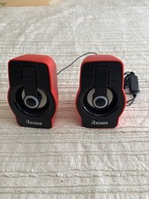 Reccazr Desktop or Laptop Wired Speakers 5V with Lights Red Color Work Good