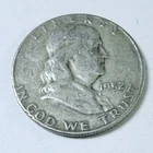 1952 D Ben Franklin SilverHalf Dollar 90% Silver Circulated Coin Free Ship #8877