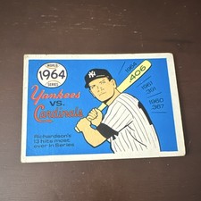 Fleer 1968 Laughlin World Series #61 Richardson Yankees vs Cardinals 1964