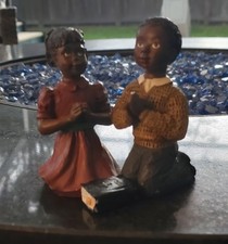 African American Children Praying Figurine