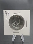 Ben Franklin Half Dollar 90% Silver, Lot of 2- 1949-D 1949-S -  Very Fine - -B91