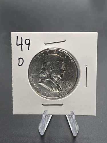 Ben Franklin Half Dollar 90% Silver, Lot of 2- 1949-D 1949-S -  Very Fine - -B91