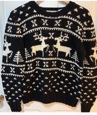 VTG Woolrich Fair Isle Nordic Holiday Wool Snow Apres Ski Sweater See descrip