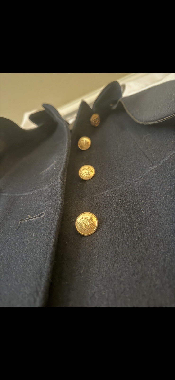Vintage Christian Dior Navy Wool Blend Girl’s Coat w/Cape And Gold Buttons Sz 5 image 3