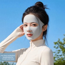 Adjustable Summer Ice Silk Mask Breathable Sunshade Sunscreen Mask Thin UV Prote