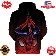 Marvel Spiderman Hoodie 3D All Over Print Pullover Hoody Sweatshirt