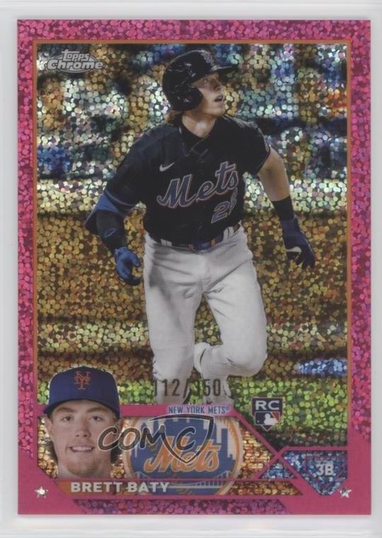 2023 Topps Chrome Magenta Speckle Refractor 112/350 Brett Baty #204 Rookie RC