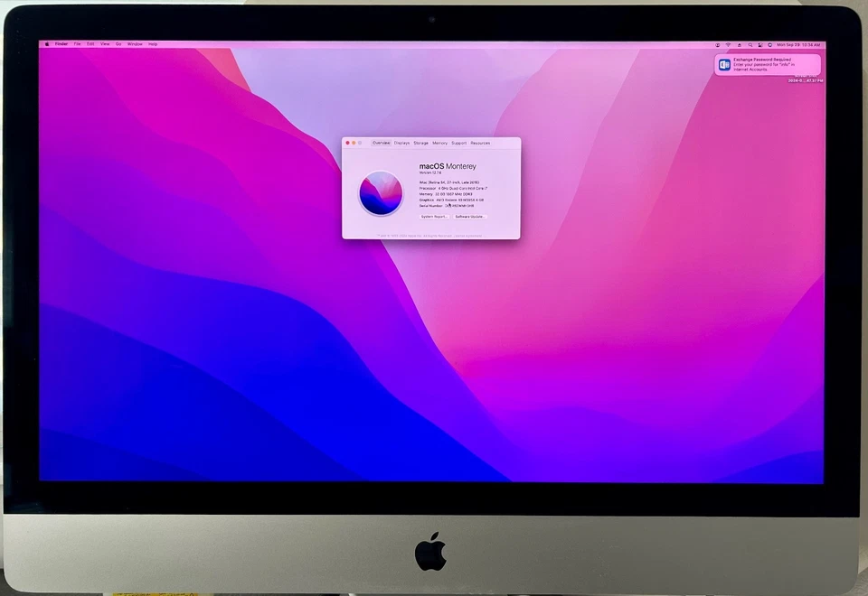 Apple iMac 27" Retina 5K Late 2015 4.0GHz i7, 32GB 512GB SSD, R9 M395X, KB+mouse Foto 2 de 4