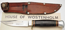 Vintage WOSTENHOLM Sheffield Leather Handle NIMROD Hunting Knife with Sheath