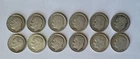Set of 12 90% Silver Roosevelt Dimes - 1947 to 1964