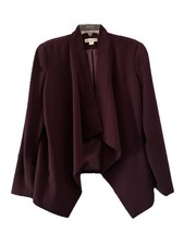 Coldwater Creek Plum Jacket Open Drape Front Size 8