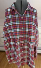 Old Navy woman sz XXL  cotton multicolor plaid  long sleeve button up shirt