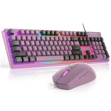 Gaming Keyboard and Mouse Combo, K1 RGB LED Backlit Keyboard with 104 Key Com...