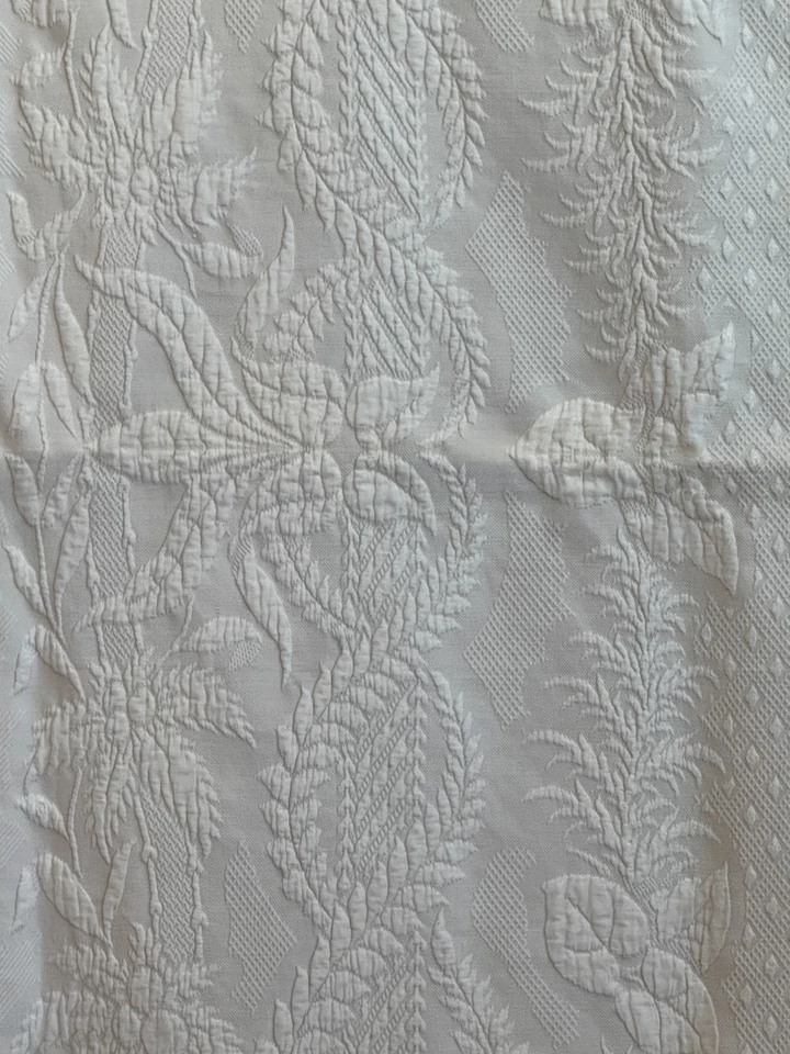 Precioso cobertor floral de algodón blanco antiguo de 1800 78"x82" ENCANTADOR Foto 4 de 4