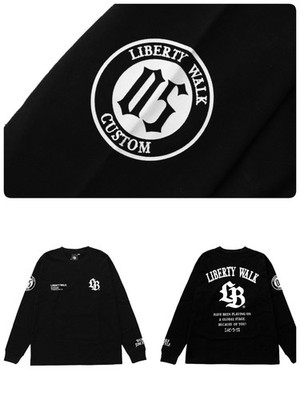 Liberty Walk LB Thorn Logo Long Sleeve Tee Black x White T-shirt