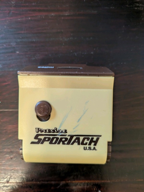 Vintage Precise Sportach USA Mechanical Pedometer – Miles Counter – Beige/Brown