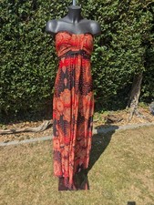 Ax Paris Curve 20/22 Strapless Paisley Boho Hippie Maxi Dress