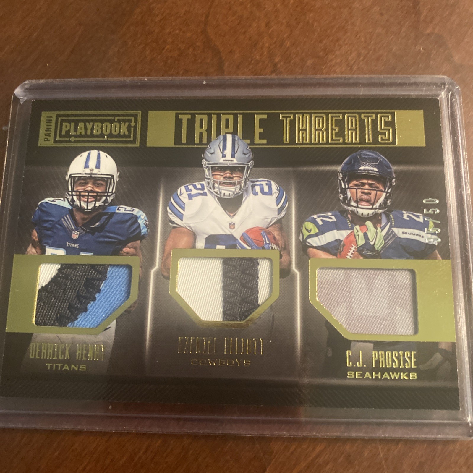 2016 Panini Playbook - Triple Threats Derrick Henry, Ezekiel Elliott, C.J /50 RC
