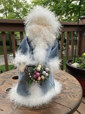 Rustic Santa Claus Figure 14  Neutral Farmhouse Christmas Decor Weighted Base