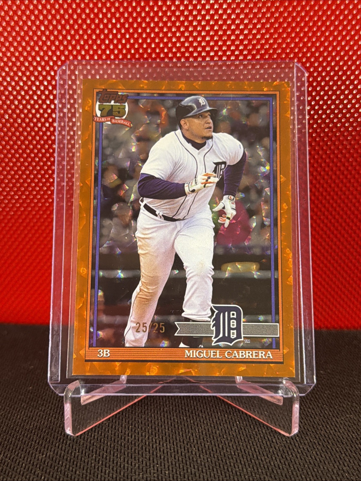 2026 Topps Miguel Cabrera T91-47 Orange Crackle Foil 25/25- Detroit Tigers